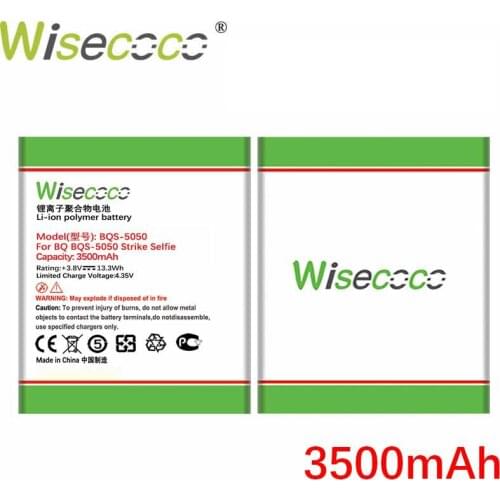 WISECOCO 3500mAh BQS-5050 Battery For BQ BQS 5050 Strike Selfie CellPhone High Quality Battery+Free shipping