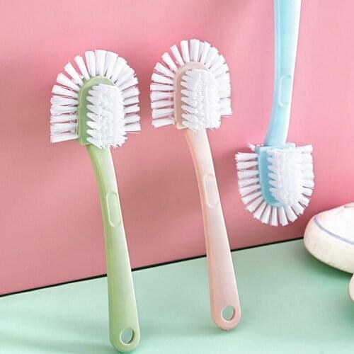 Household Multifunctional All-round Five-sided Shoe Washing Brush Plastic Long-handled Soft-bristle Shoe Brush Multifunctional