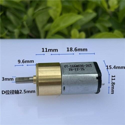 Micro 16mm Full Metal Gear Motor DC 1.5V 3V 3.7V 325RPM Slow Speed High Torque Engine DIY toy