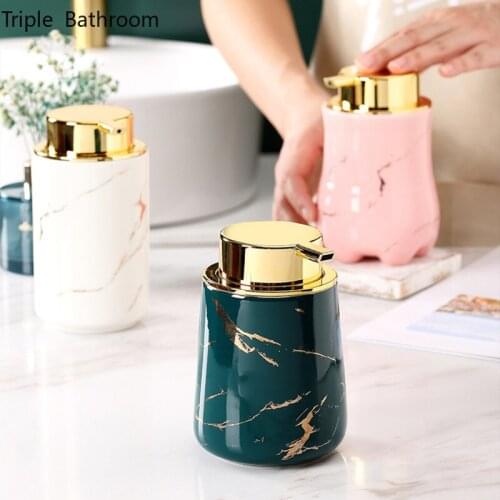 Foam Soap Dispenser Ceramic Portable Shower Gel Shampoo Dispensing Bottle Empty Pump Bottle Bathroom Kitchen Accessories