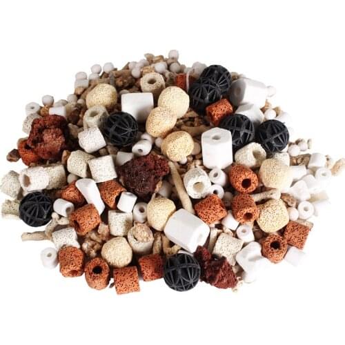 100g 150g Aquarium Fish Tank Filter Media Ceramic Rings Activated Carbon Bio Balls Clear Water with Free Filter Net Bag