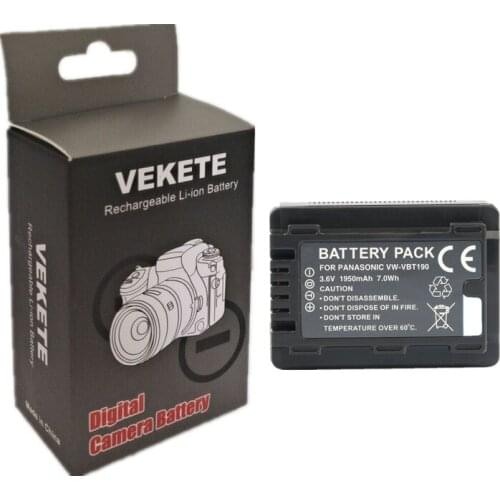 VW-VBT190 VW VBT190 Li-ion Battery for Panasonic HC-V110 HC-V130 HC-V160 HC-V180 HC-V201 HC-V210 HC-V230 HC-V250