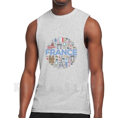 French Icons-Funny Gift-Birthdays Gifts-French Lover Tank Tops Vest Sleeveless French Resort Port Eiffel
