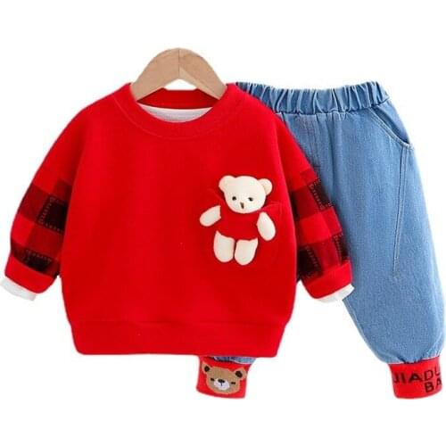 New Spring Autumn Toddler Casual Clothes Boy Baby Girl T-shirt Pants 2Pcs/sets Kids Cartoon Costume Children Fashion Sport Suits