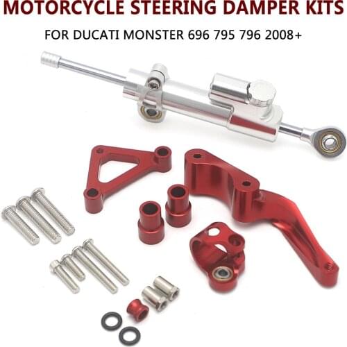 Motorcycle Modified Steering Damper Stabilizer Mounting Bracket Support Kit For Ducati Monster 696 795 796 2008-up