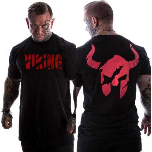 Men Casual Fashion Black Print T-shirt Gyms Fitness Bodybuilding Workout Cotton t shirt 2020 New Male Tee Tops Crossfit Clothing