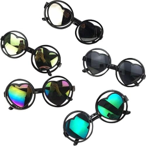 Child Glasses Heart Dazzling Reflective Round Personality Love Shade Kid Decorative Sunglasses