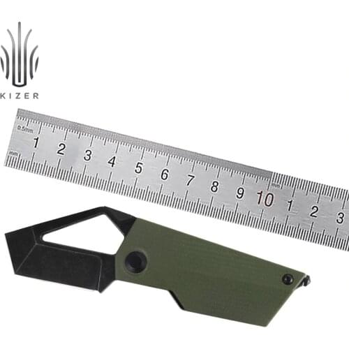 Kizer EDC Knife Cyber Blade V2563A1 2020 New High Quality Mini Pocket Knife with Tanto M390 Steel Blade & Green G10 Handle