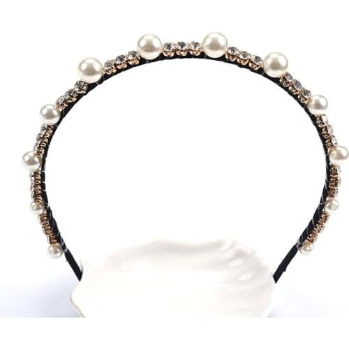2019 New Brand ZA Hairbands Women Fashion Luxury Rhinestone Bridal Hair Jewelry Headbands Female Girls Faux Pearl Hairband