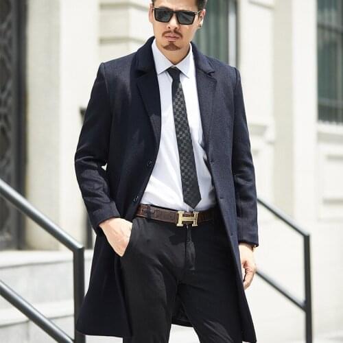 New Arrival Fashion High Quality Men Coat Autumn Winter Woollen Casual Long Single Breasted Thick Size M L XL 2XL 3XL