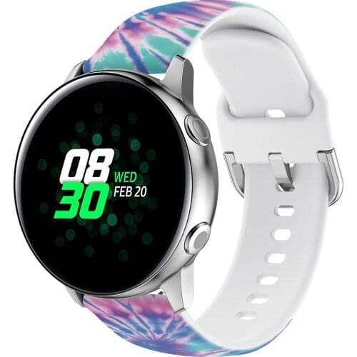 20mm 22mm Silicone Strap For Samsung Galaxy Watch 4 Active 2 Graffiti style strap For HuaMi Amazfit Huawei watch band