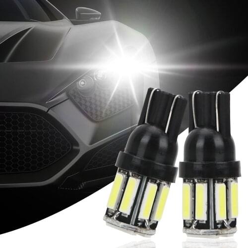 Signal Lamps 1 Pair T10 W5W 7020 10SMD Replacement Reverse Car Instrument Panel Lamp Reading Light