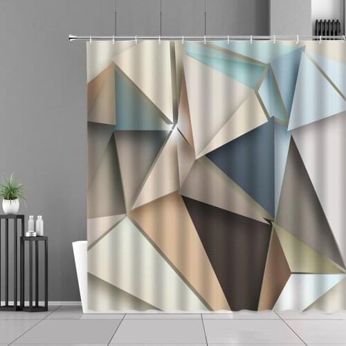 Modern Geometry Pattern Shower Curtain 3D Printing Bohemian Style Colorful Art Home Bathroom Decor Waterproof Fabric Curtains