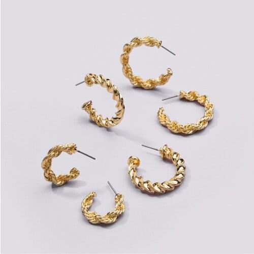 Spiral Thread Hoop Earrings for Women Environmental Protection C Earring Hypoallergenic Earring Set Wholesale Jewelry