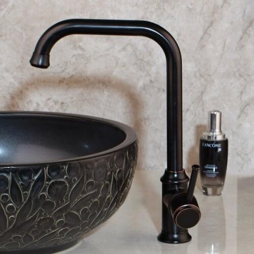 YANKSMART Kitchen Faucets Hot and Cold Water Mixer Tap Single Hole Mixer Tap torneira Kitchen Faucets Black Color Brass Crane