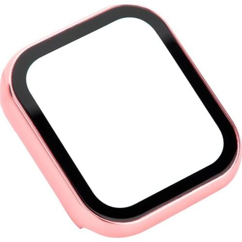 Bright Aluminum Protective Case for Apple Watch 40mm 44mm 38MM 42MM Glass Protective Film Iwatch Series 6 SE 5 4 3 2 Shell Cover