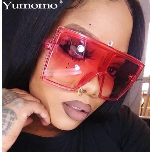 Oversized Sunglasses Women Brand Designer Vintage Shiny Black Square Sun Glasses Luxury Trend Glasses Unisex Driving