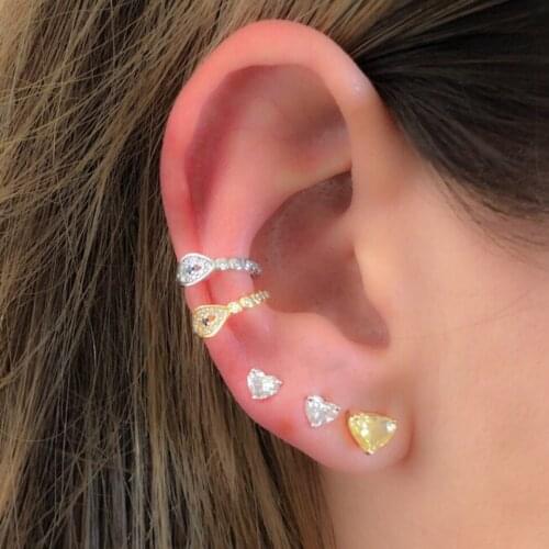 1Pcs Fashion Women Rose Gold Evil eye Ear Cuff Micro Pave CZ Zircon No Hole Small Sized Girl Clip Earring Cuff Korean