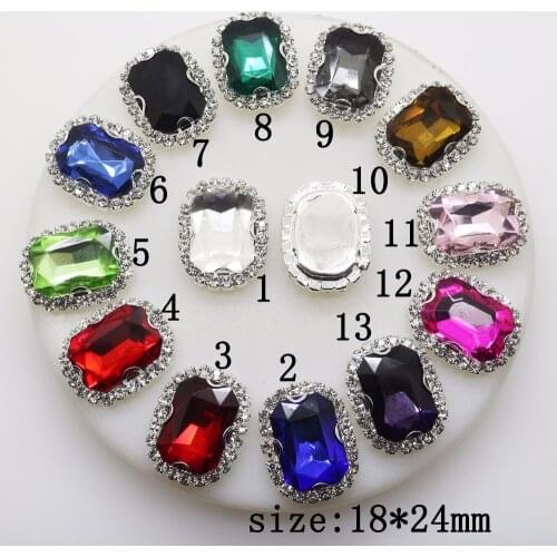 New 10Pcs/lot 18*24mm Jewelry fittings Flatback Acrylic Brooches Decoration Handwork Accessories