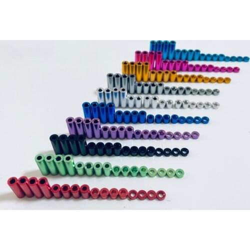 16Pcs Aluminum Spacers 1.5mm 3mm 6mm 12mm Screw/Guide Roller Standoffs Spare Parts For Tamiya Mini 4WD Car Models