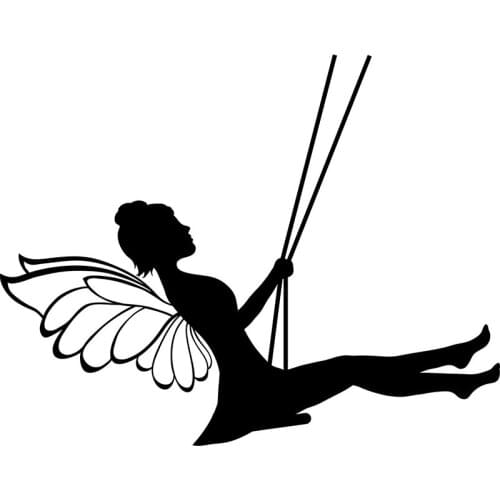 16cm * 12.5cm Creative Fairy Swing Auto Sticker Pvc Fashion Personality Classic Charming Car Jewelry Decorative Decal