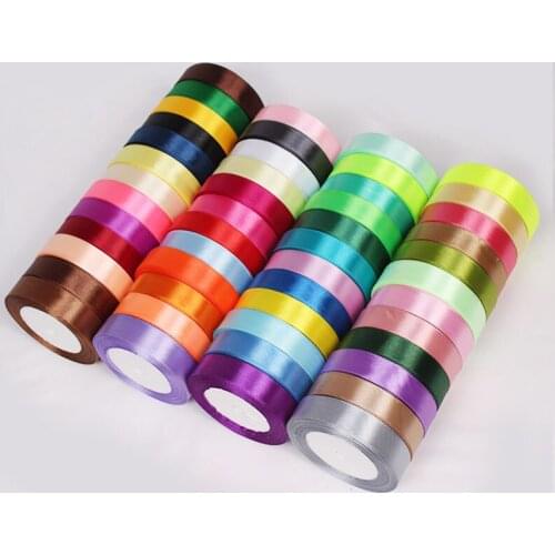 220Meters Single Face Solid Satin Ribbon Multicolour Ribbons Belt Gift Packing Wedding Decoration