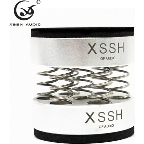 4pcs One Gift Box XSSH Audio YIVO Solid Steel Audiophile Shock Speaker Spike Spring Damping pad HIFI Audio Stand Feet