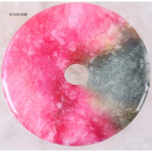 40MM CAB Cabochon Beads Natural Stone Real Red Jades For Jewelry Making Women Men Ring Gem Donut Bead 1Pcs K298