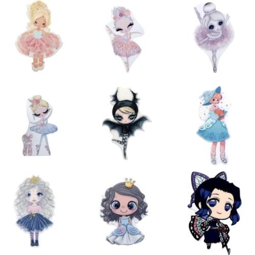 5Pcs Flat Back Planar Resin Acrylic/non-woven Patch DIY Hair Accessories Bow-knot Jewelry Craft,5Yc19890