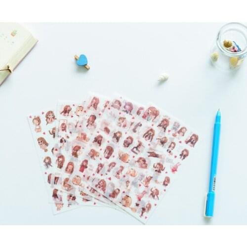 6pcs Lovely girl sticker Organizer Calendar Diary Book Planner Scrapbook Decoration Diary Sticker papeleria