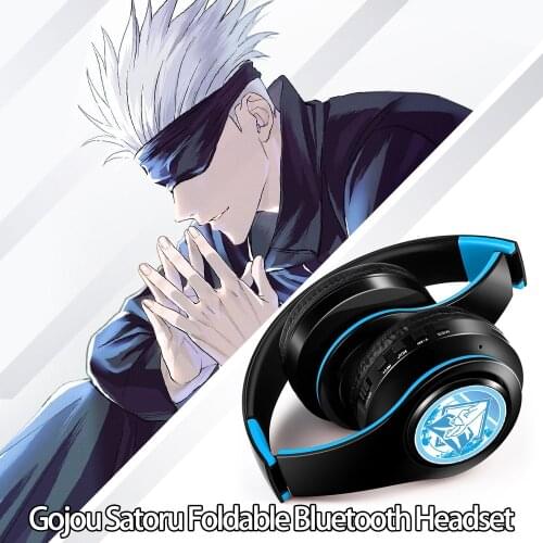 Anime Jujutsu Kaisen Gojou Satoru Silent Disco Wireless Bluetooth Headset V5.0 Cosplay Game 2D Earphone Mobile Phone Headphones