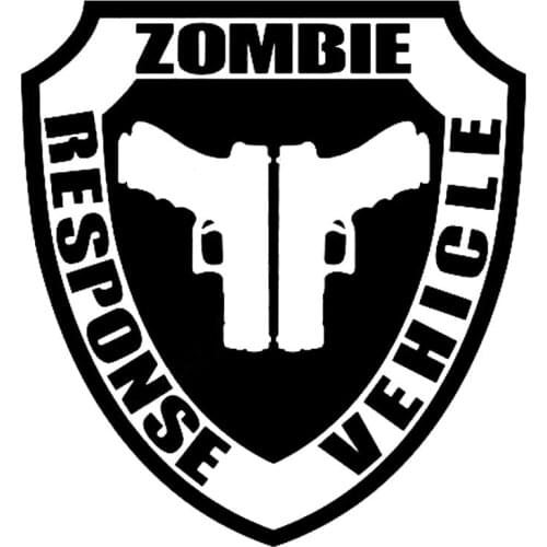 10.2CM*11CM Zombie Response Vehile Badge Vinyl Sticker Decal Walking Dead Gun Car Sticker Car Styling With Black Sliver C8-0508