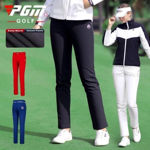 Plus Velvet Women Slim Fit Trousers Autumn Winter Fleece Warm Golf Pants Ladies Waterproof Windproof Sport Trousers Pant XS-XXXL