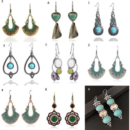 Bohemian Ethnic Jewelry Women Ear Drop Vintage Drop Earrings Retro Ear Hook Jewelry Ladies Fashion Earrings Jewelry