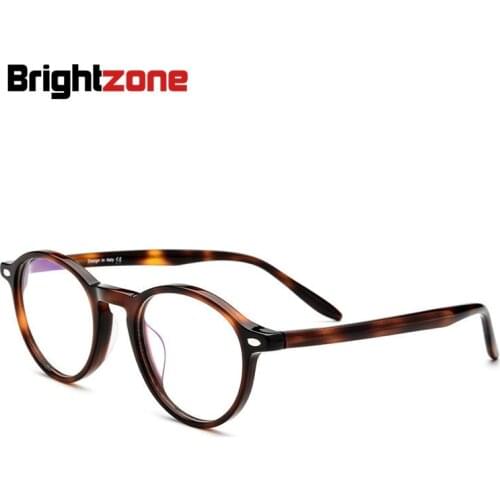 Brightzone High Quality Acetate Anti-Blue Light Ray Glasses Brand Spectacles Clear Plano Men And Women Black Tortoise Eyeglasses