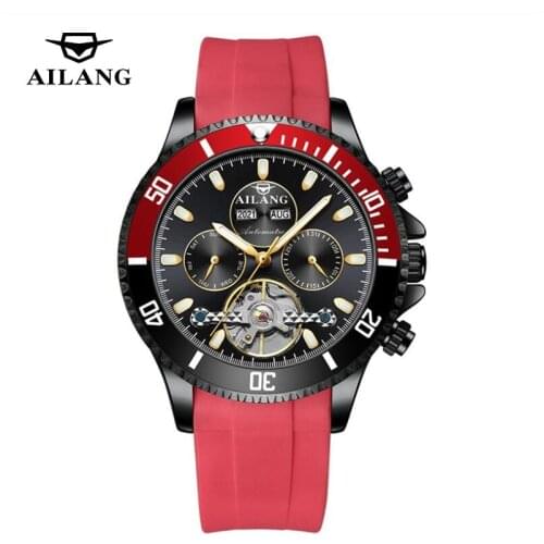 Watches Men Luxury Multi-function Sports Tourbillon Watches Waterproof High Quality Silicone Strap Automatic Mechanical Watch
