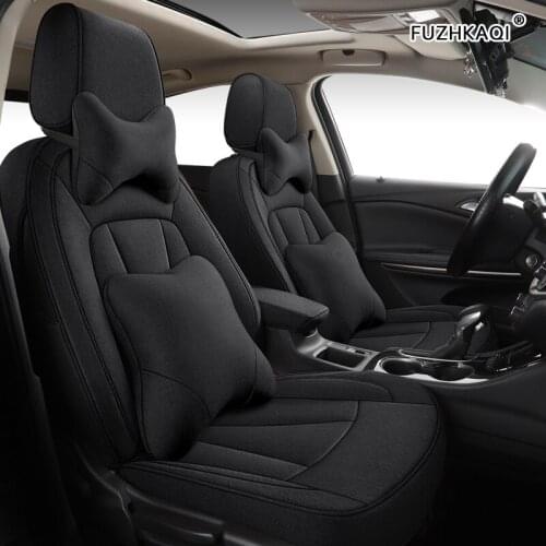 FUZHKAQI Custom FLAX car seat covers For Mitsubishi PAJERO OUTLANDER EX ASX Grandis Eclipse Cross galant Lancer Zinger seats