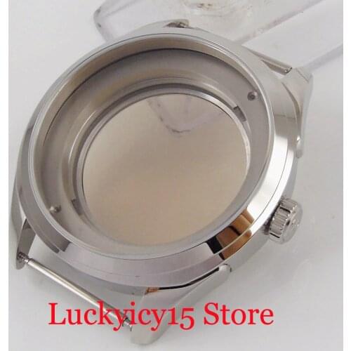 PARNIS Stainless Steel 42mm Watch Case with Sapphire Glass Fit NH35A/NH36 Automatic Movement