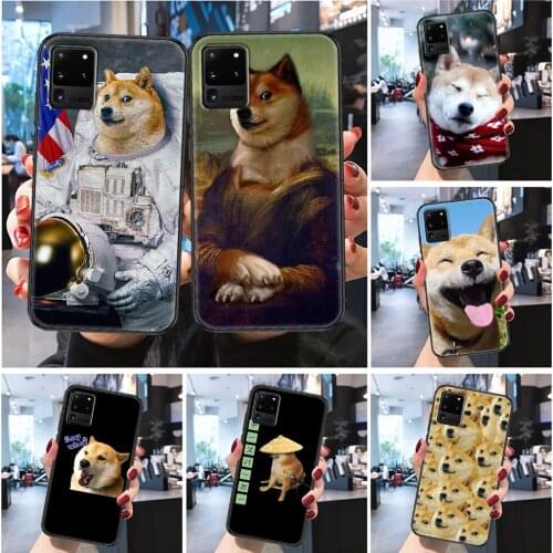 Shiba Inu Cute dog funny Phone case For Samsung Galaxy Note 4 8 9 10 20 S8 S9 S10 S10E S20 Plus UITRA Ultra Frosted black soft