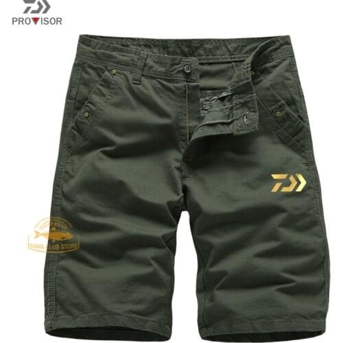 Daiwa Hot 2020 Newest Summer Casual Fishing Shorts Mens Cotton Fashion Style Man Breathable Outdoor Sports Beach Shorts