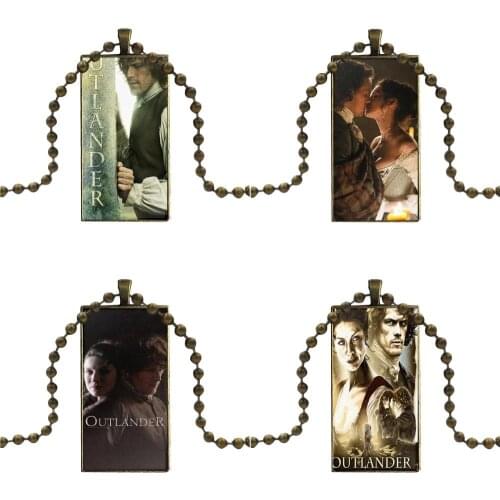 For Kids Beads Original Outlander Tv Series Necklace Fashion Long Chain With Rectangle Necklace Jewelry