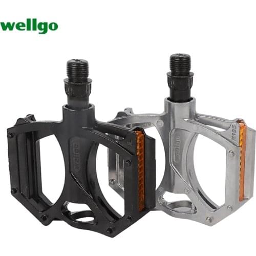 Wellgo Road Bike MTB Bicycle Pedal 9/16 Aluminium Alloy 2 Bearing Anti-slip CNC Mountain Sealed BMX Folding Bicycle Parts