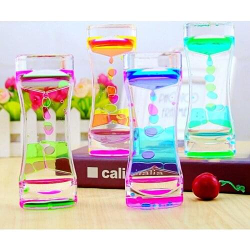 Two-color Oil Leakage Dynamic Timing Acrylic Hourglass Timer Clock Ornament Desk Decoration