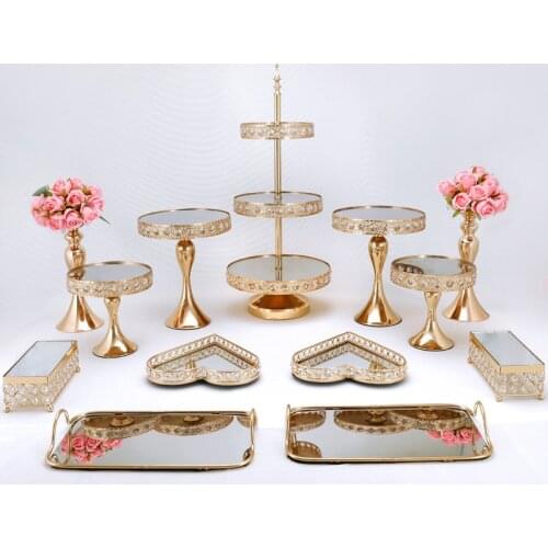 Crystal Cake Stands Set 3 tiers Mirror Cupcake Stand Cake Dessert Holder with afternoon tea Wedding birthday party