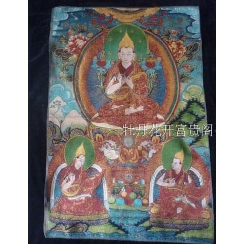 Chinese Antique collection the Thangka embroidery buddha diagram /2