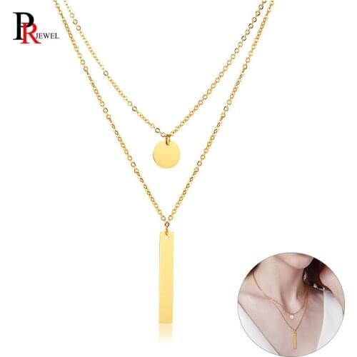 Gold Tone Coin Choker Necklaces for Women Stainless Steel Bar Pendant Necklace Birthday Gifts for Her Chain Length Adjustable