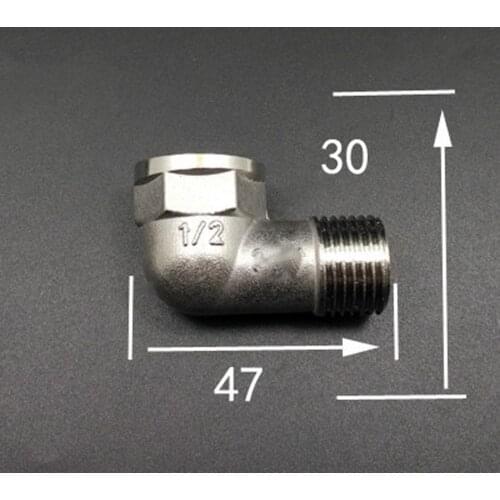201 Stainless Steel Elbow DN15 1/2" BSPP Female To Male Pipe Fitting Adapter Coupling Connector