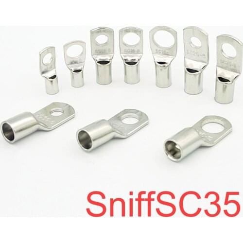 5 pieces/SC type cable nose terminal, cable end wire connector, SC35-6/8/10/12mm bare copper battery lock connector
