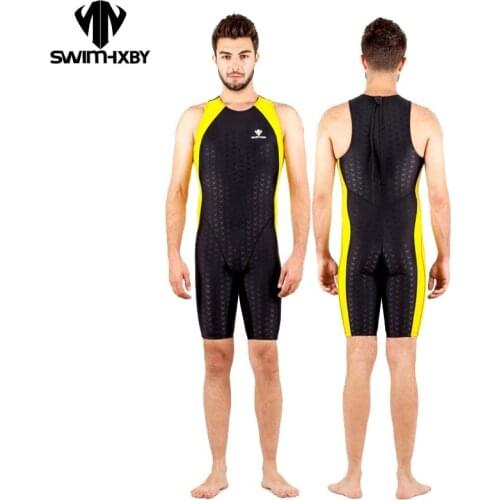 HXBY swimwear men one piece swimsuit competition racing swimwuit ironman triathlon suit sharkskin male training suit