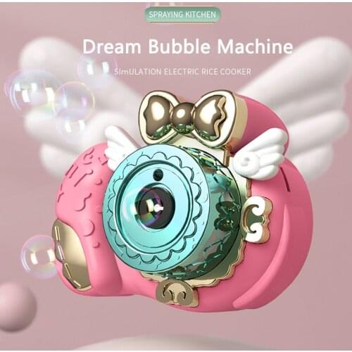 Bubble Machine Princess Bubble Camera Soap Bubbles Girls Bath Summer Outdoor Toys Automatic Bubble Light & Music Wedding Bubble